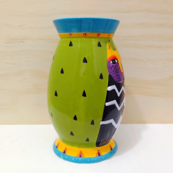 Laurel Burch Cat Flower Vase Colorful Kitty 6" Tall For Ganz NY - Picture 8 of 12